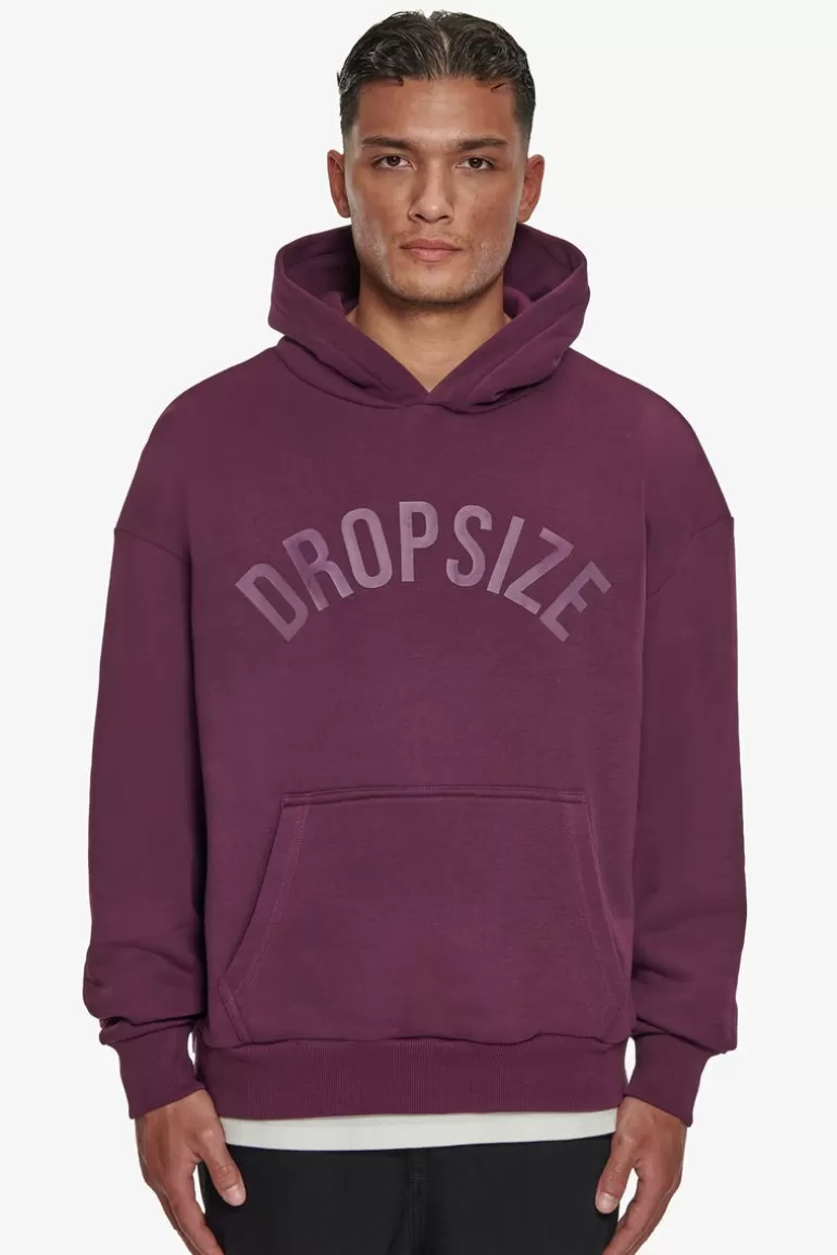 Clearance Dropsize Heavy Oversize Curved Hoodie Grape Wine