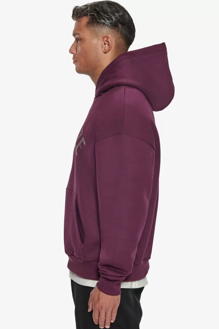 Clearance Dropsize Heavy Oversize Curved Hoodie Grape Wine