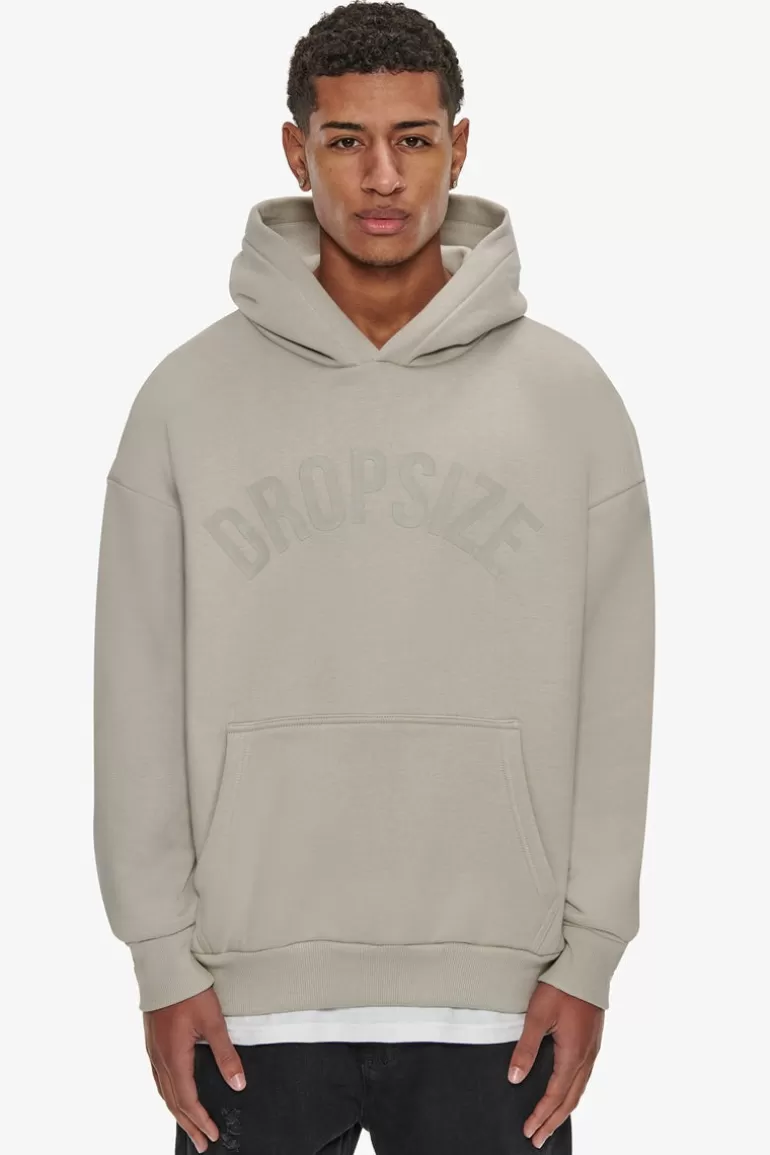 Cheap Dropsize Heavy Oversize Curved Hoodie Stone