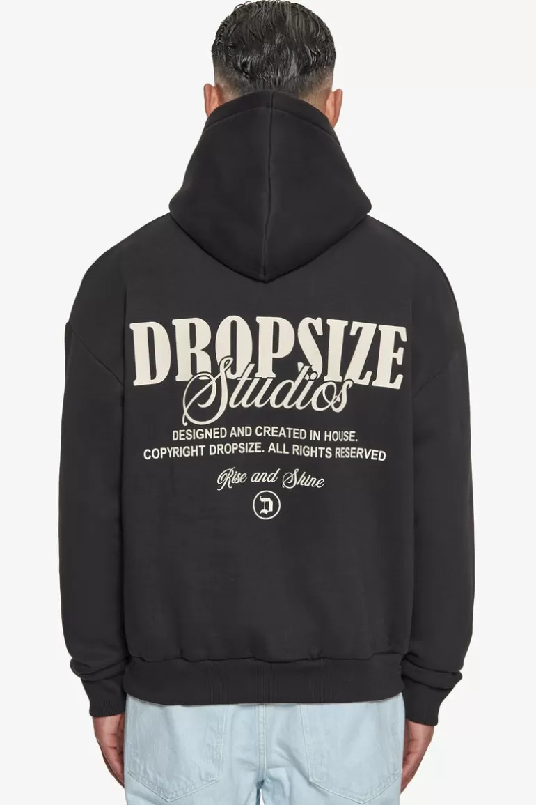 Outlet Dropsize Heavy Oversize Studios Hoodie Black/Coconut