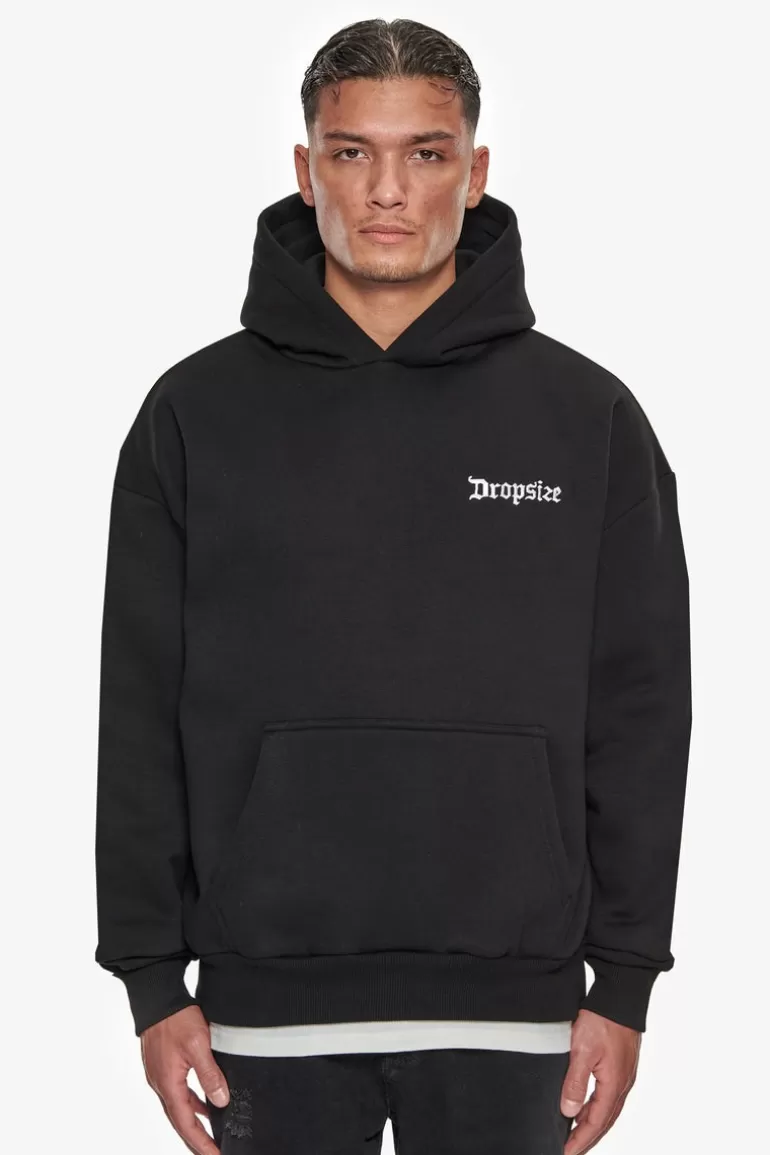 Hot Dropsize Heavy Oversize Embo Hoodie Black