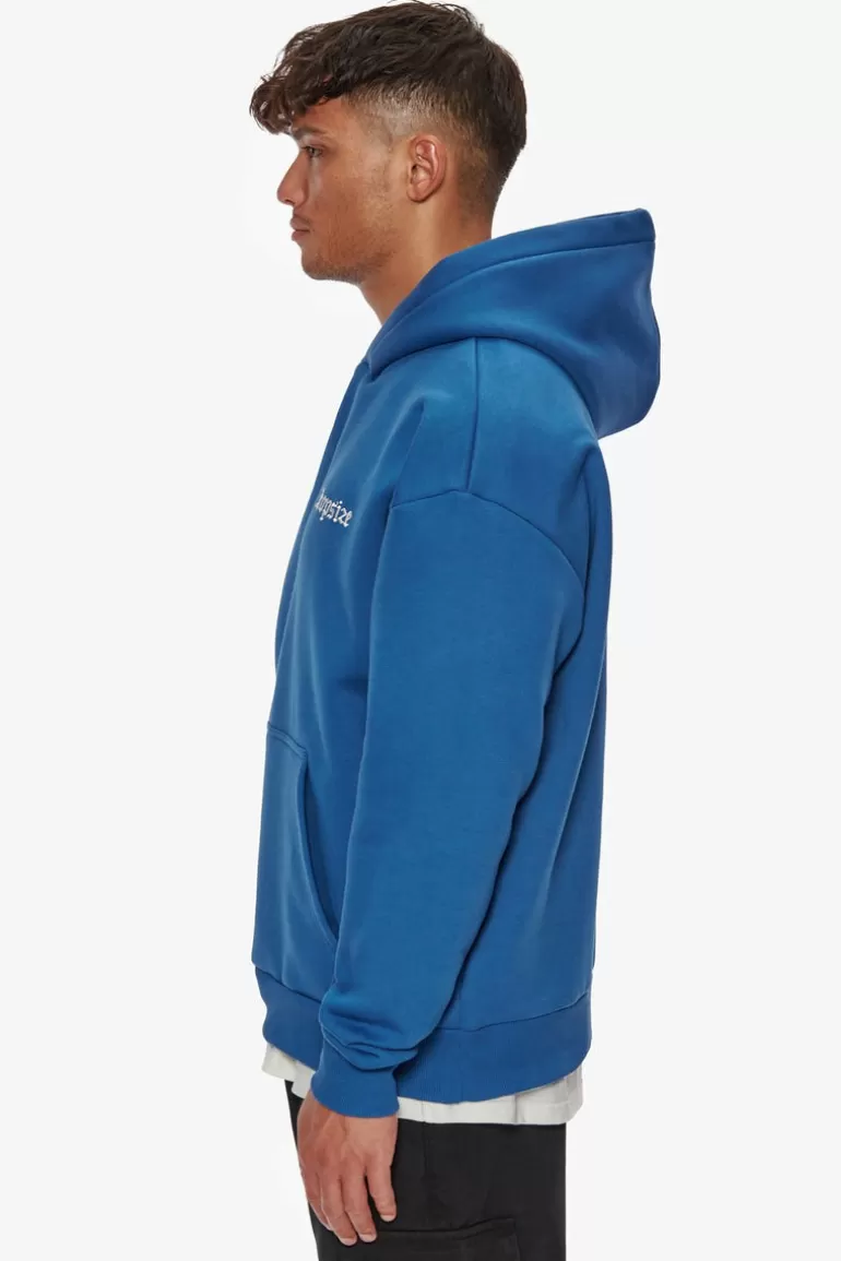 Best Dropsize Heavy Oversize Embo Hoodie Blue