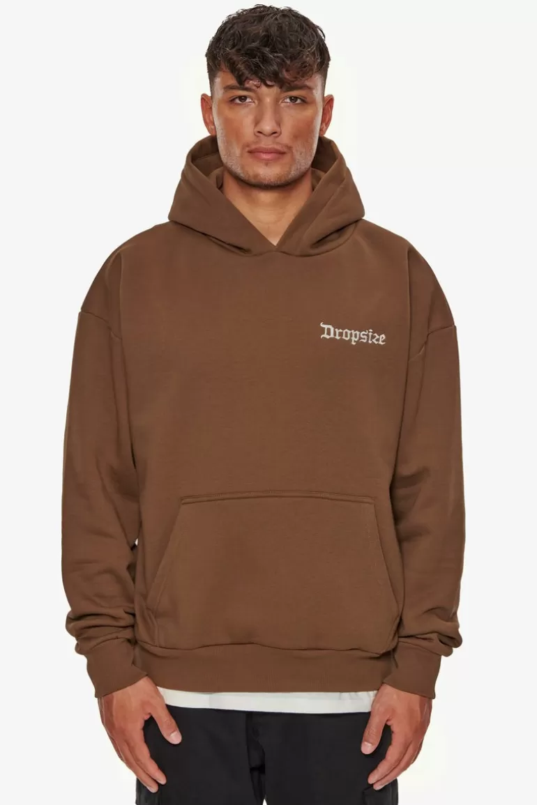 New Dropsize Heavy Oversize Embo Hoodie Brown