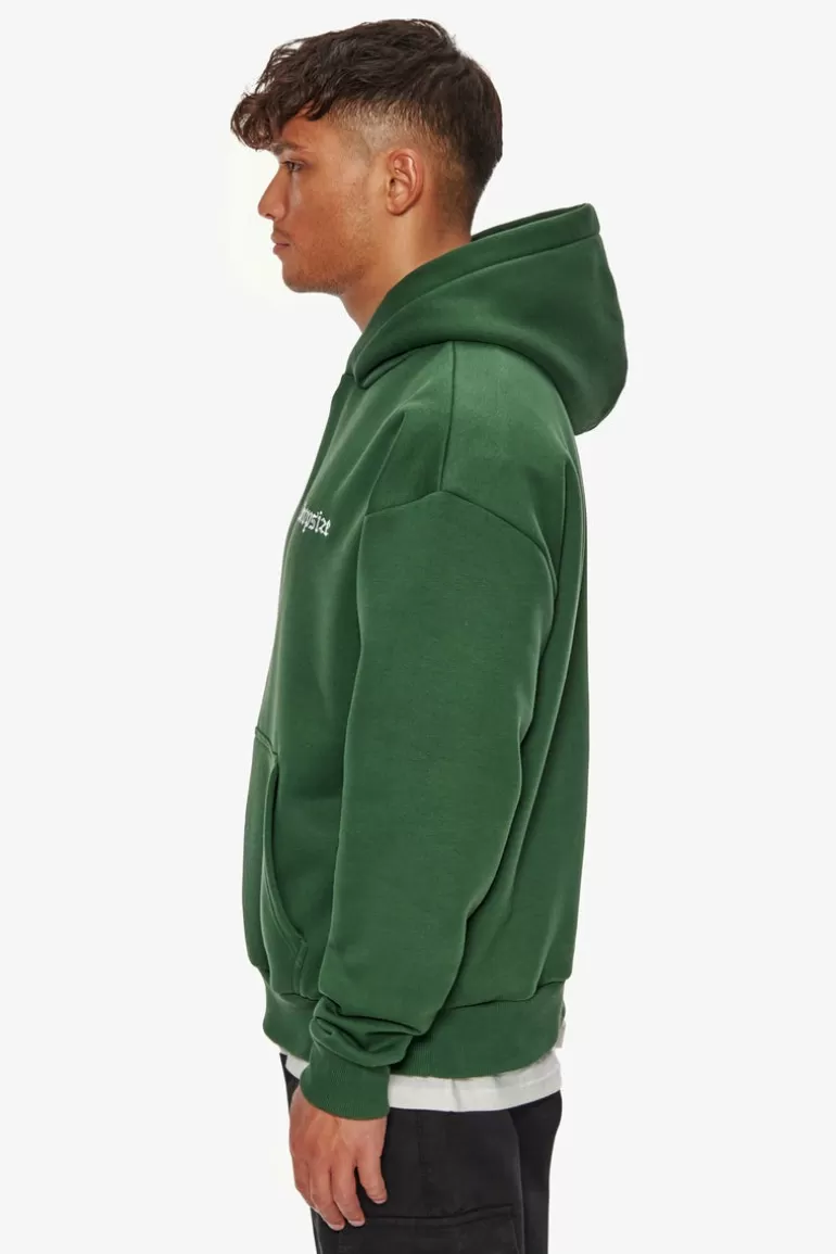 Hot Dropsize Heavy Oversize Embo Hoodie Dark Green