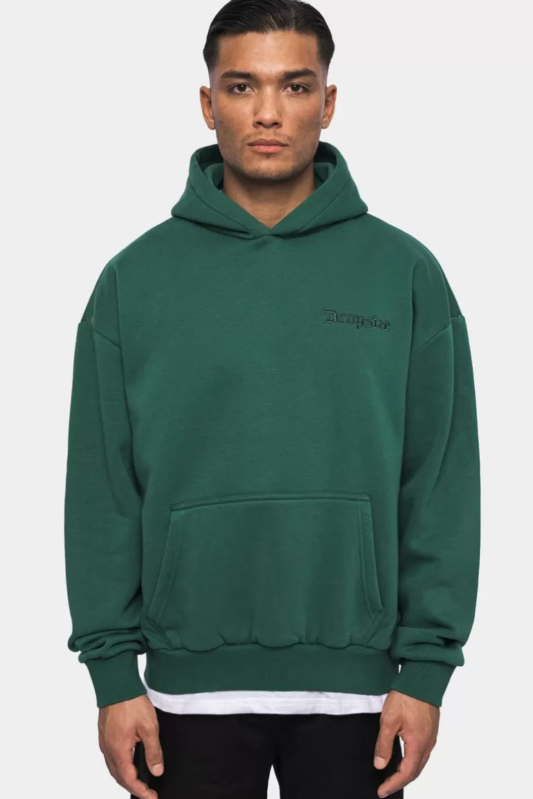 Store Dropsize Heavy Oversize Embo Hoodie Washed Green