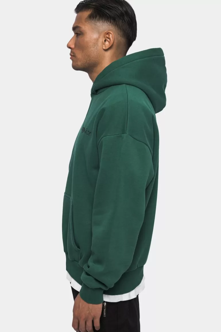 Store Dropsize Heavy Oversize Embo Hoodie Washed Green