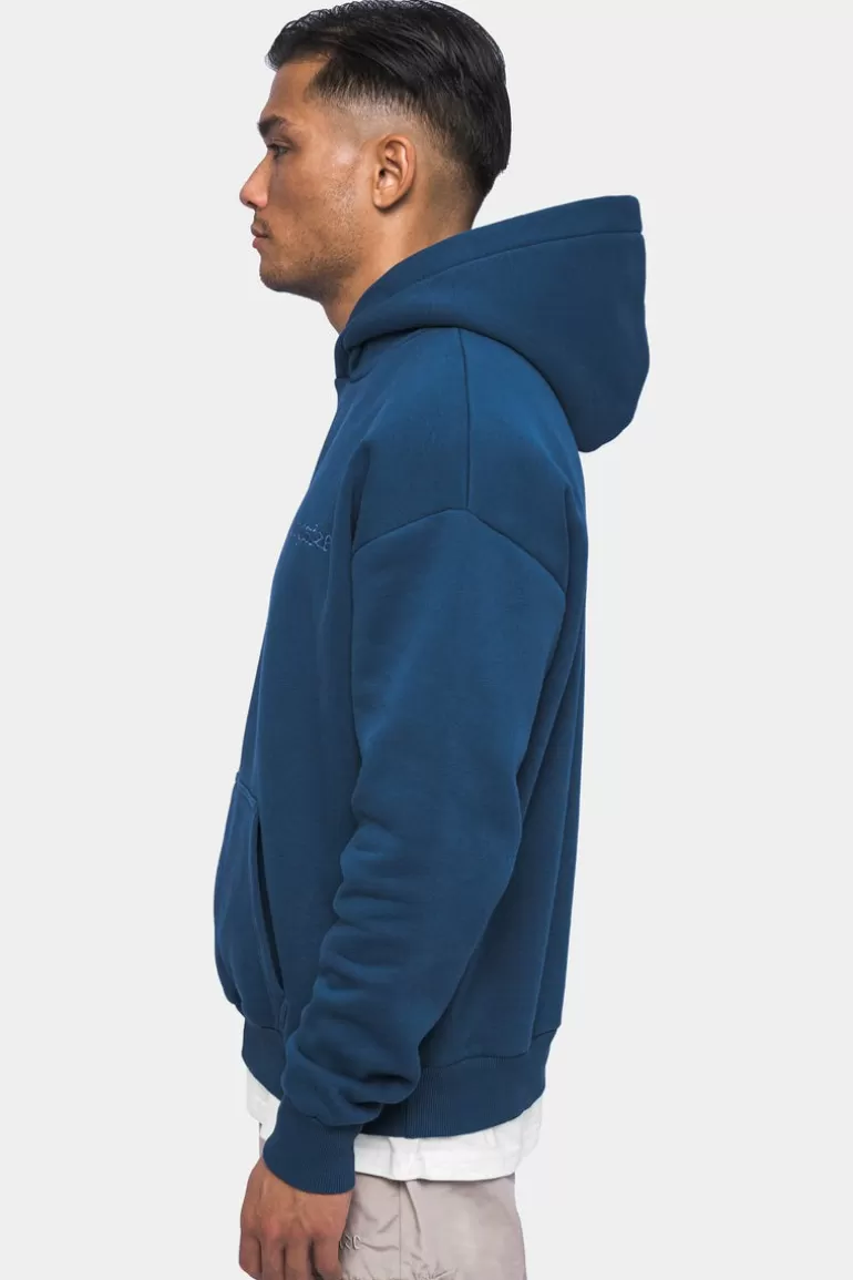 Cheap Dropsize Heavy Oversize Embo Hoodie Washed Indigo