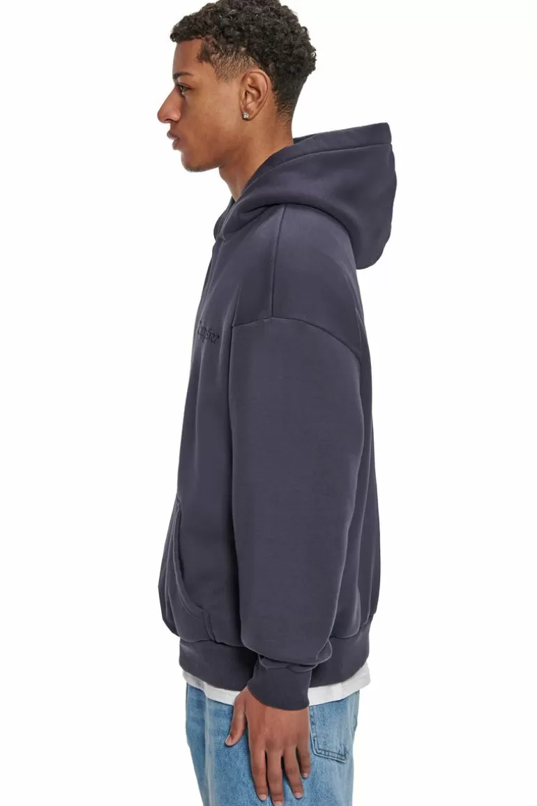 Hot Dropsize Heavy Oversize Embo Hoodie Washed Navy