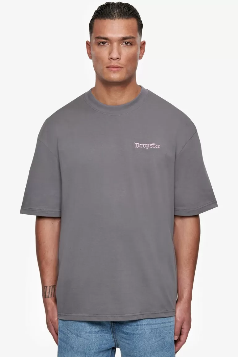 Best Dropsize Heavy Oversize Embo T-Shirt Anthrazit