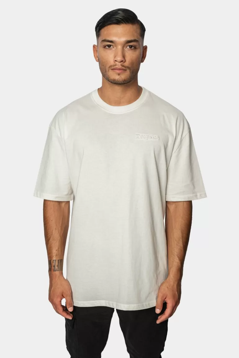 Cheap Dropsize Heavy Oversize Embo T-Shirt Cream White