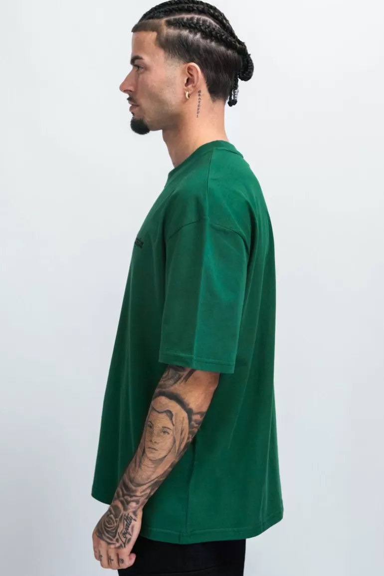 Discount Dropsize Heavy Oversize Embo T-Shirt Green