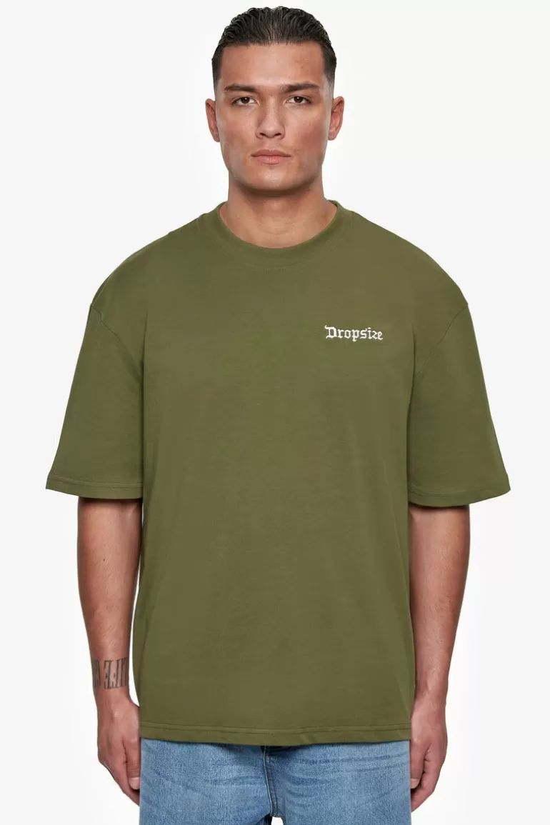 Best Sale Dropsize Heavy Oversize Embo T-Shirt Olive