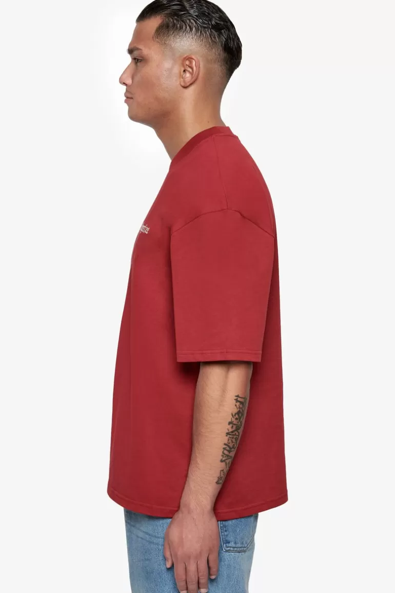 Cheap Dropsize Heavy Oversize Embo T-Shirt Red