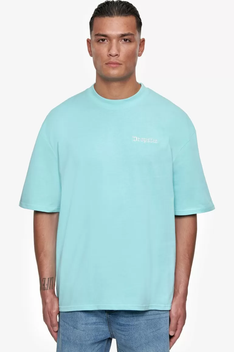 Outlet Dropsize Heavy Oversize Embo T-Shirt Turquois