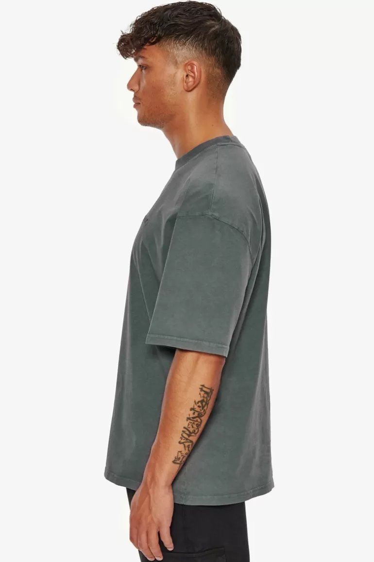 Best Dropsize Heavy Oversize Embo T-Shirt Washed Grey