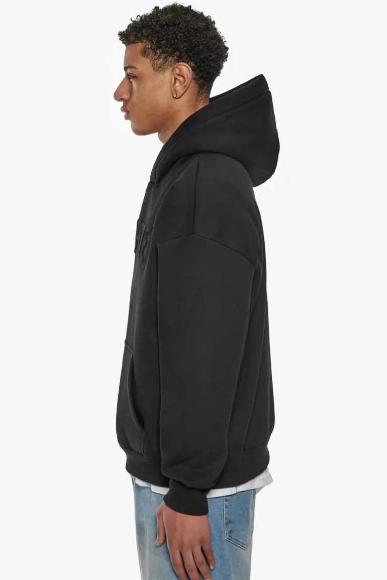 Discount Dropsize Heavy Oversize Embossed Hoodie Black