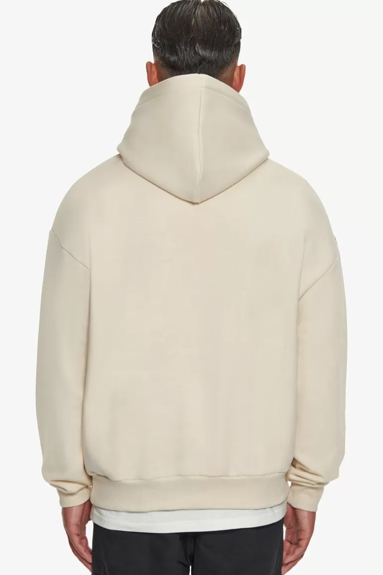 Fashion Dropsize Heavy Oversize Flat Front Embo Hoodie Coconut Milk