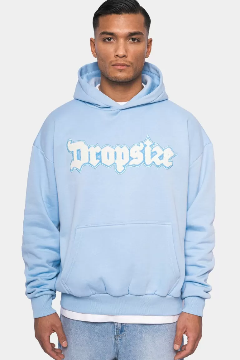 Cheap Dropsize Heavy Oversize Frottee Embo Hoodie Baby Blue