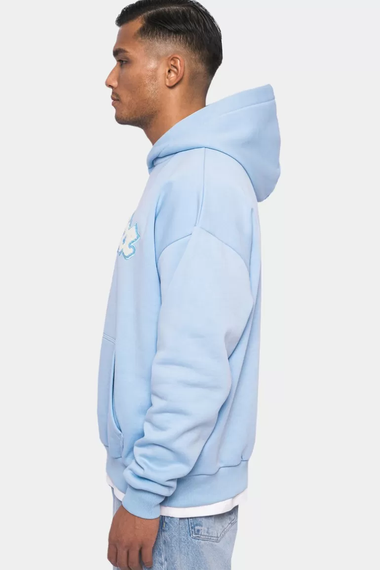 Cheap Dropsize Heavy Oversize Frottee Embo Hoodie Baby Blue