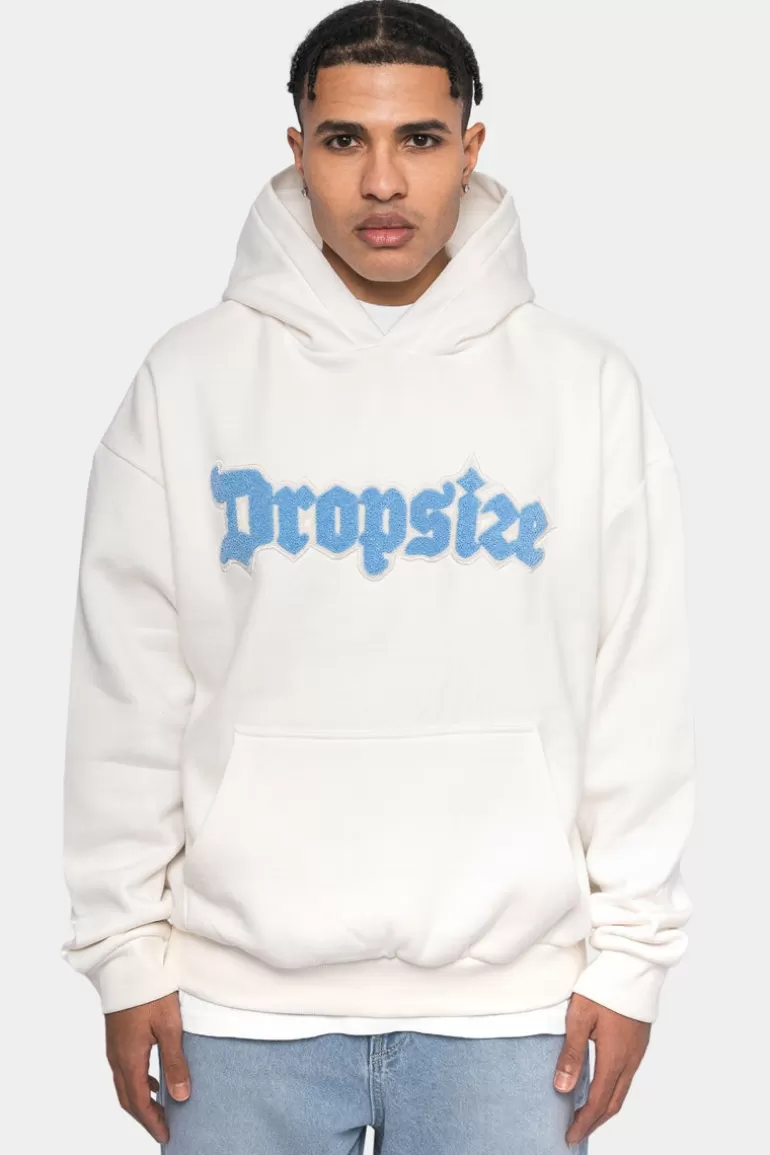 Best Dropsize Heavy Oversize Frottee Embo Hoodie Cream White