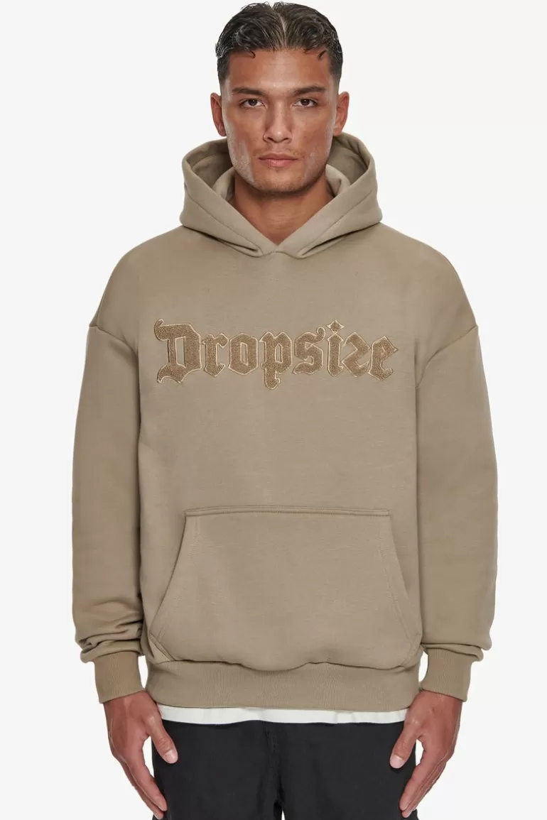 Discount Dropsize Heavy Oversize Frottee Embo Hoodie Weathered Teak