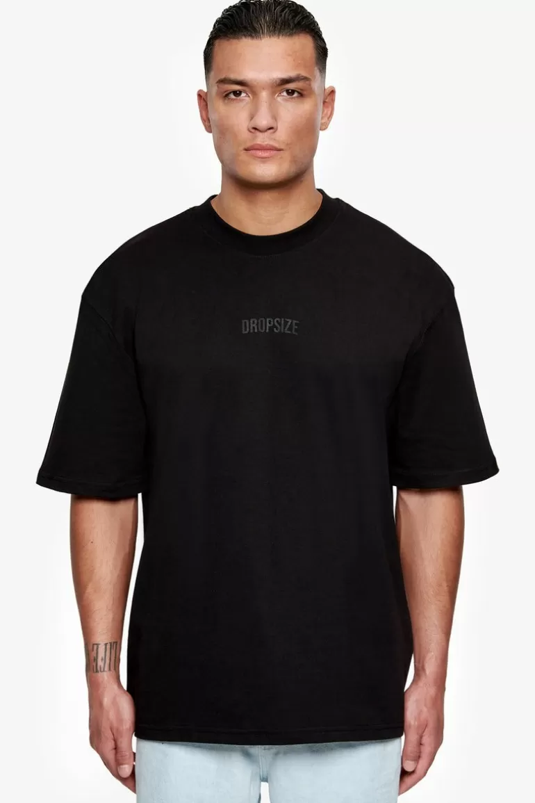 Discount Dropsize Heavy Oversize Hd Logo T-Shirt Black