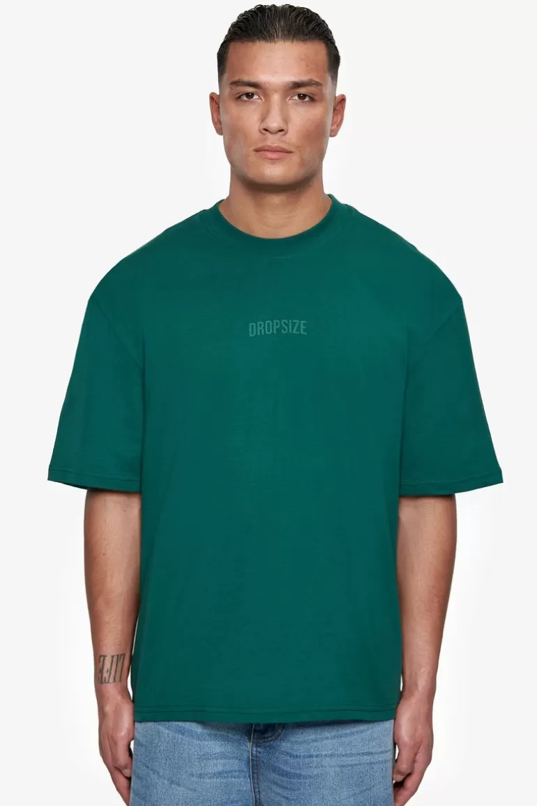 Shop Dropsize Heavy Oversize Hd Logo T-Shirt Green