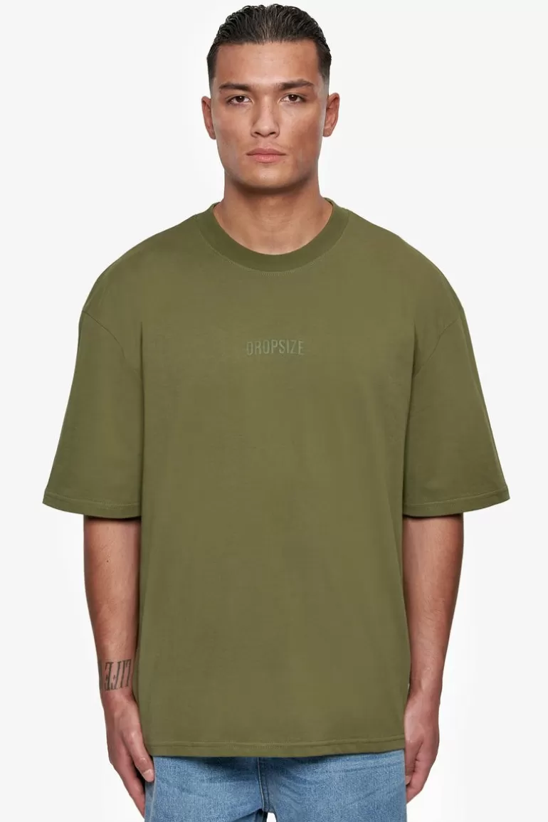 Hot Dropsize Heavy Oversize Hd Logo T-Shirt Olive