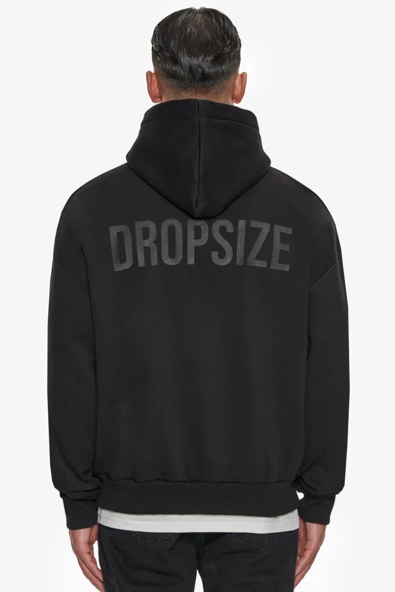 Outlet Dropsize Heavy Oversize Hd Print Hoodie Black