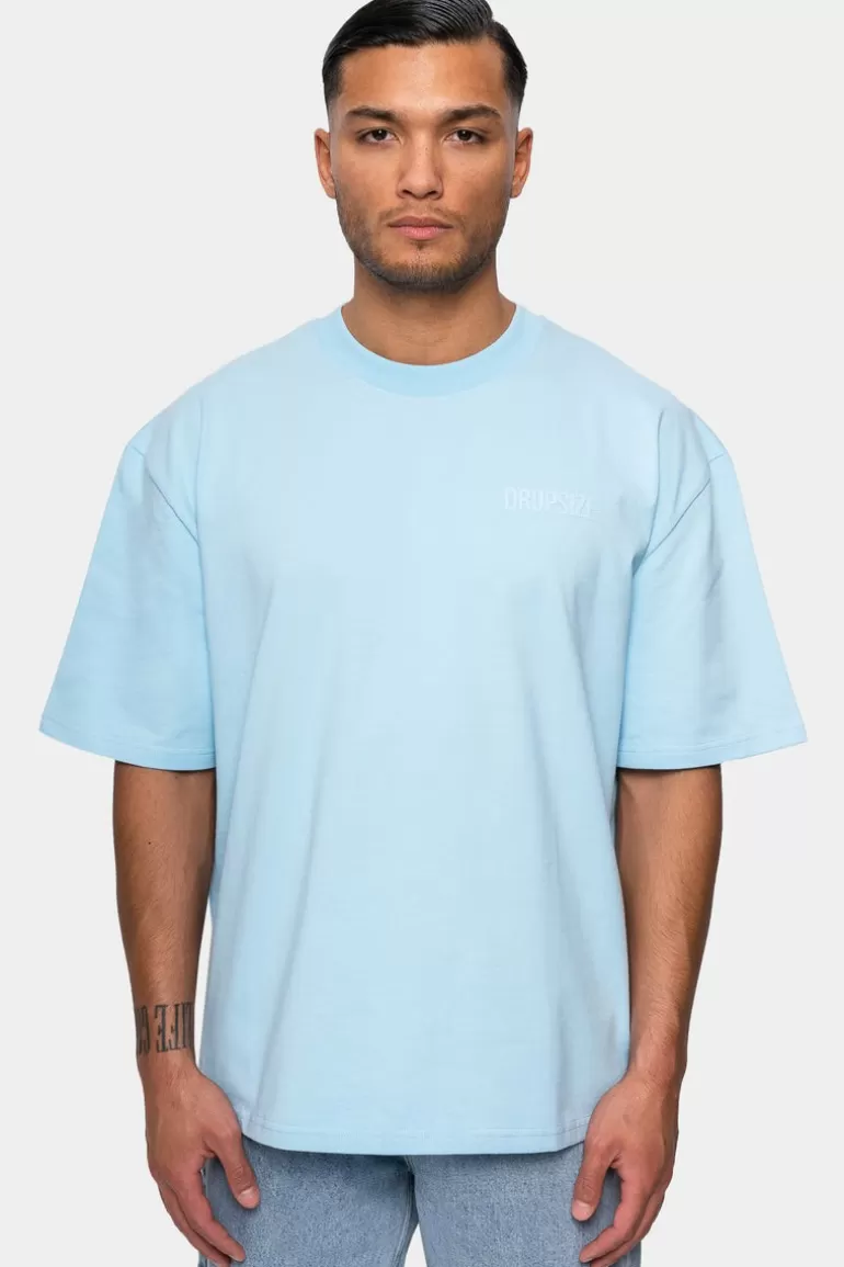 Flash Sale Dropsize Heavy Oversize Hd Print T-Shirt Baby Blue