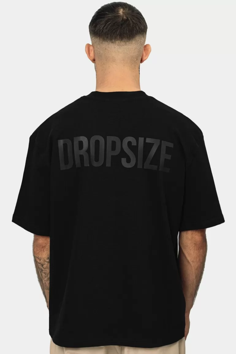 Cheap Dropsize Heavy Oversize Hd Print T-Shirt Black