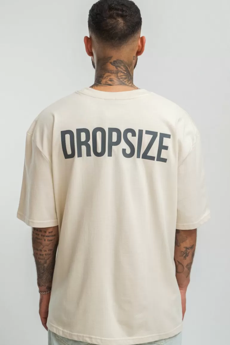 Flash Sale Dropsize Heavy Oversize Hd Print T-Shirt Coconut/ Stone