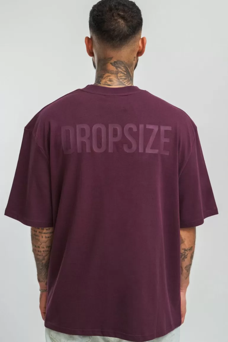 Hot Dropsize Heavy Oversize Hd Print T-Shirt Grape Wine