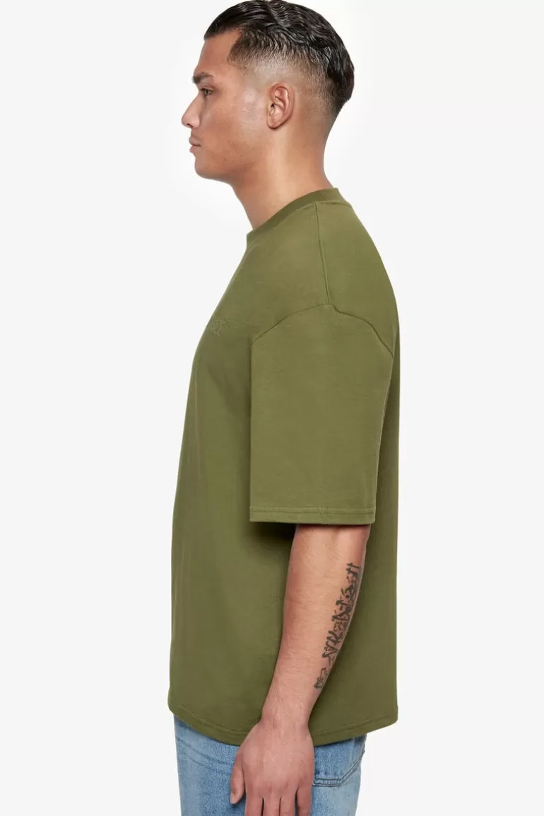 Sale Dropsize Heavy Oversize Hd Print T-Shirt Olive