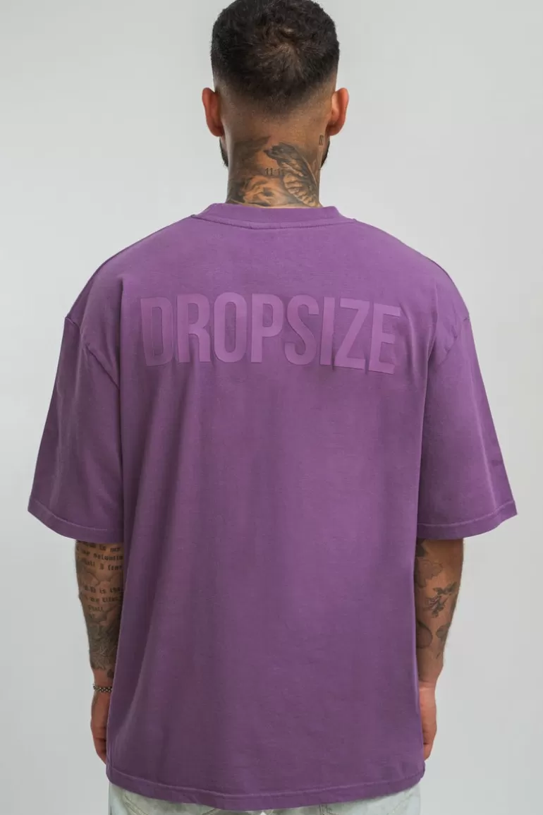 Hot Dropsize Heavy Oversize Hd Print T-Shirt Washed Purple