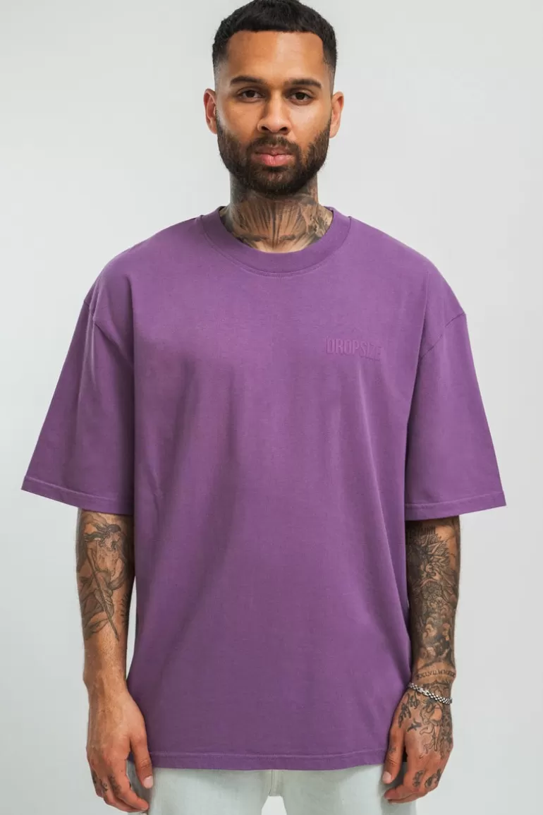 Hot Dropsize Heavy Oversize Hd Print T-Shirt Washed Purple