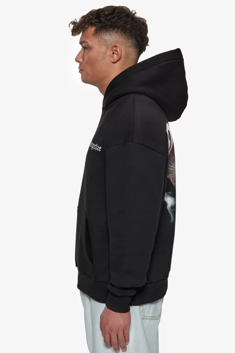 Best Sale Dropsize Heavy Oversize Hunting Season Eagle Hoodie Black