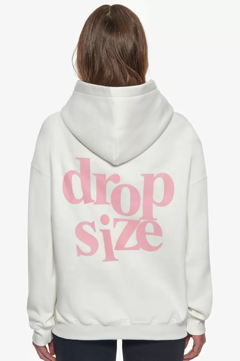 Best Sale Dropsize Heavy Oversize Ladies Letters Hoodie Cream / Pink