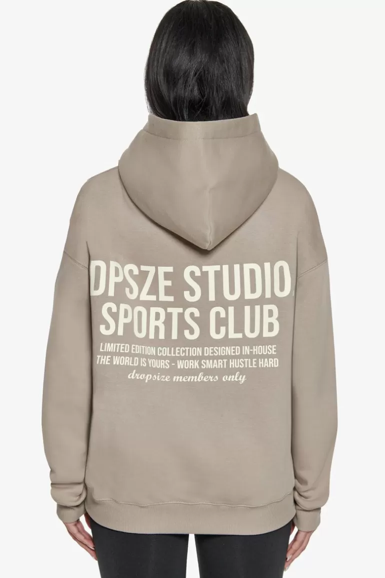 New Dropsize Heavy Oversize Ladies Sportsclub Hoodie Beige