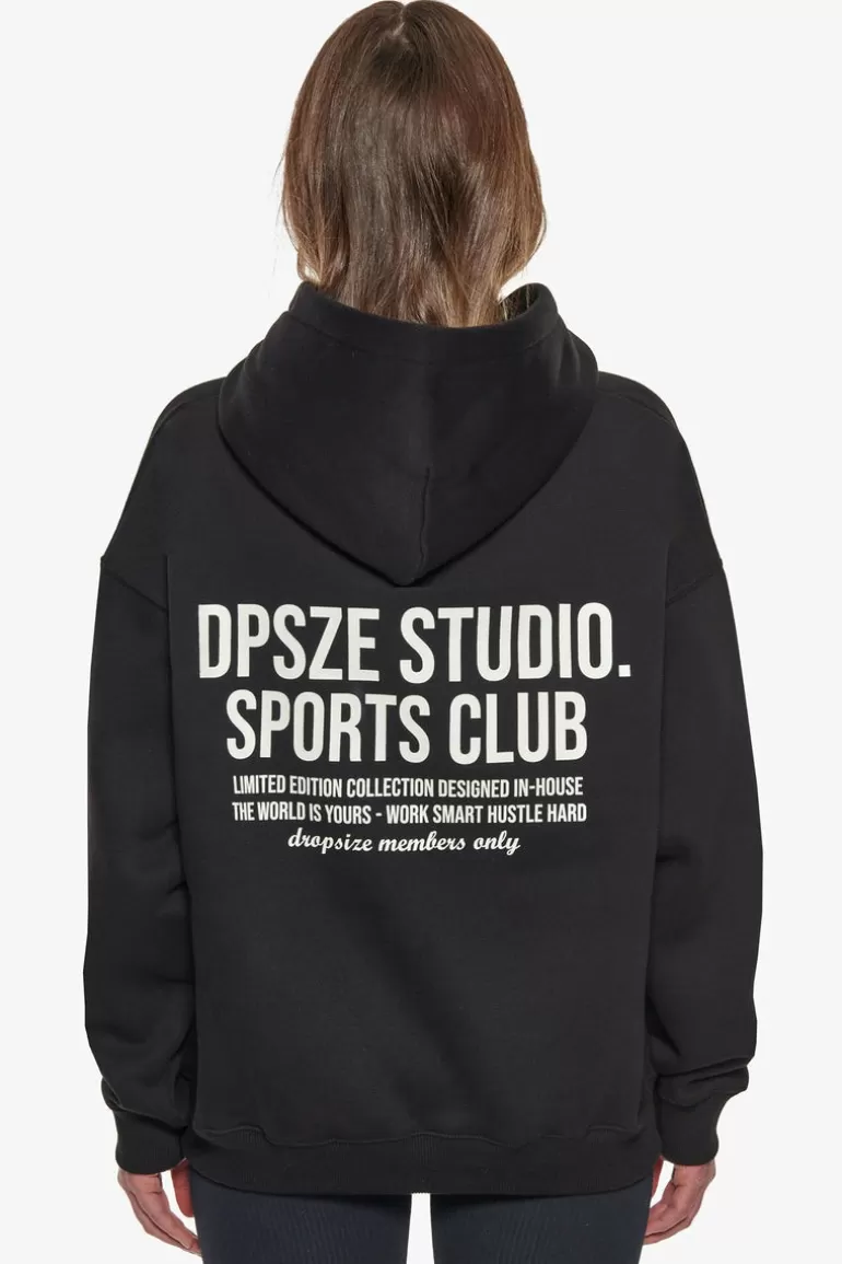 Sale Dropsize Heavy Oversize Ladies Sportsclub Hoodie Black