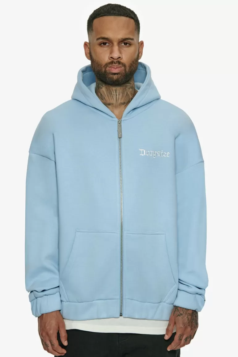 Best Dropsize Heavy Oversize Legends Zip Hoodie Baby Blue