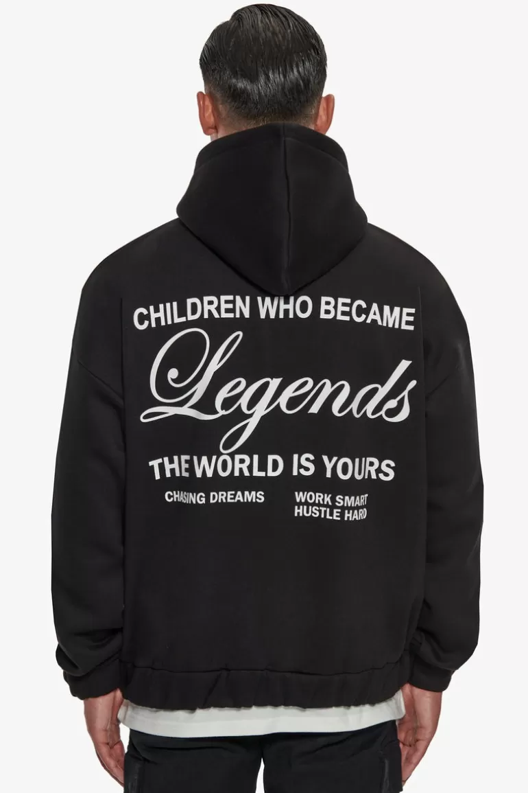 Cheap Dropsize Heavy Oversize Legends Zip Hoodie Black