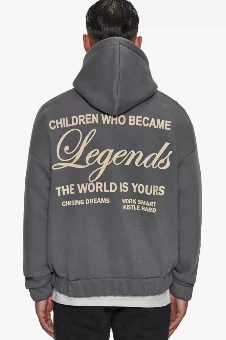 New Dropsize Heavy Oversize Legends Zip Hoodie Grey