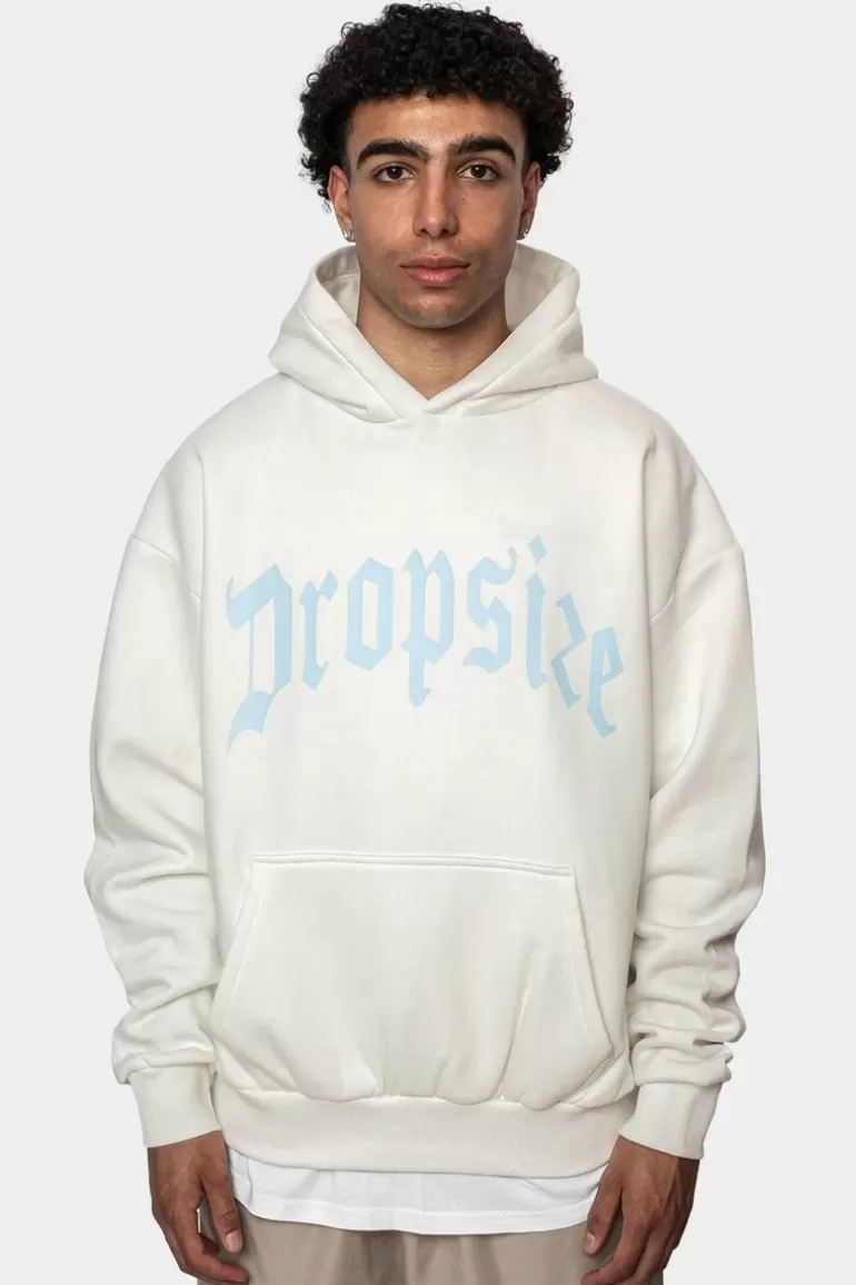 New Dropsize Heavy Oversize Logo Design Hoodie Washed White