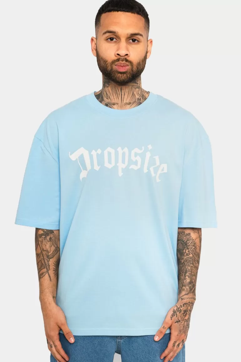 New Dropsize Heavy Oversize Logo T-Shirt Baby Blue