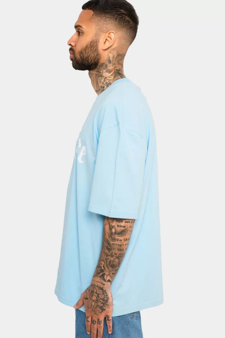 New Dropsize Heavy Oversize Logo T-Shirt Baby Blue