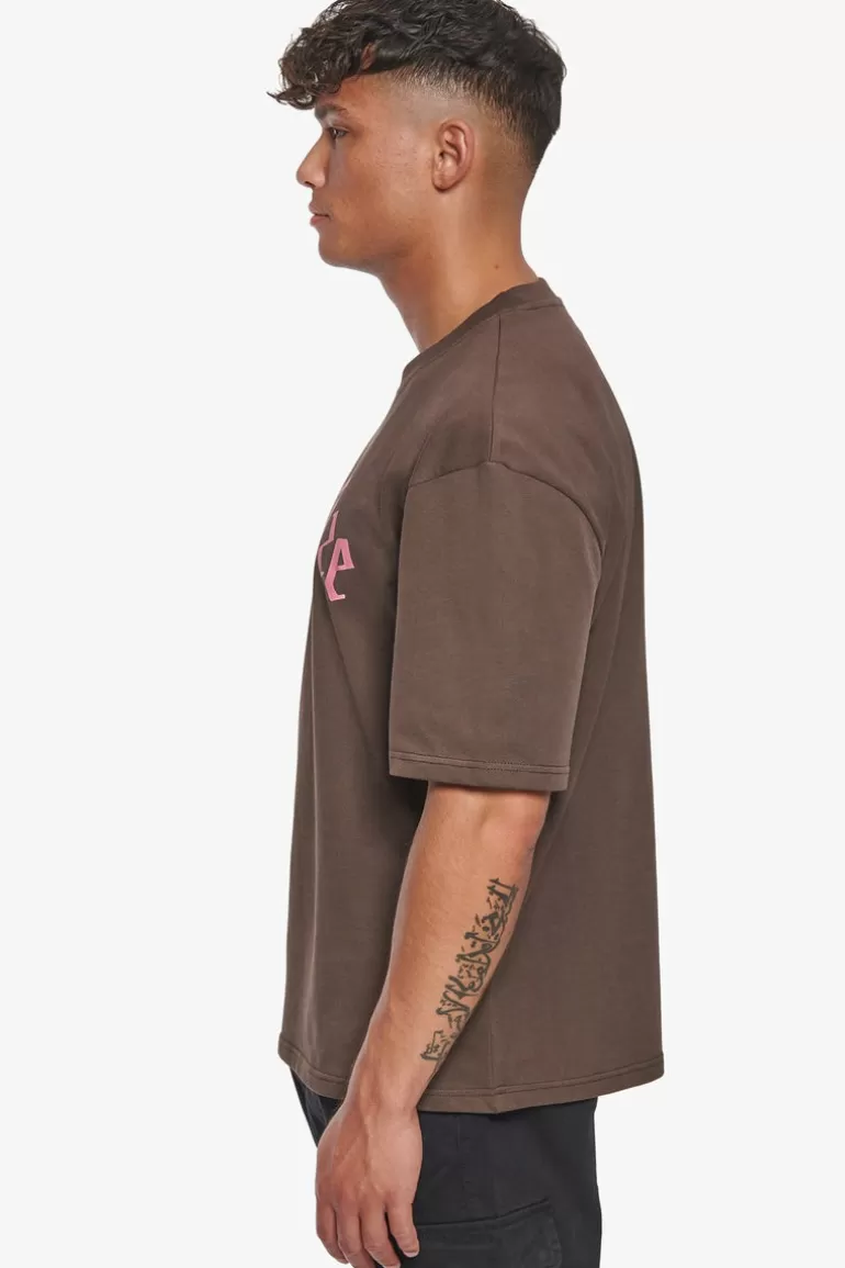 Store Dropsize Heavy Oversize Logo T-Shirt Chocolate Brown