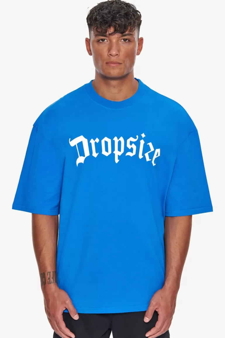 Fashion Dropsize Heavy Oversize Logo T-Shirt Royal Blue