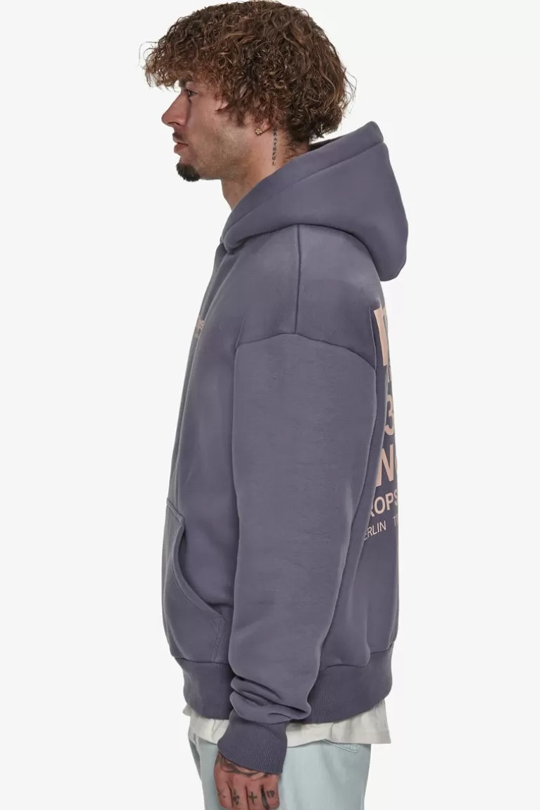 Fashion Dropsize Heavy Oversize Members Only Hoodie Blue Granite