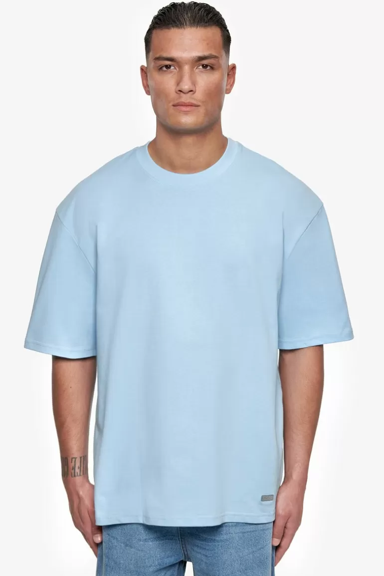 Fashion Dropsize Heavy Oversize Metal Patch T-Shirt Baby Blue